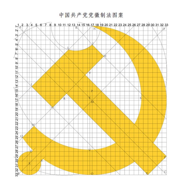 　　图表：《中国共产党党徽党旗条例》附件1：中国共产党党徽制法说明 新华社发
